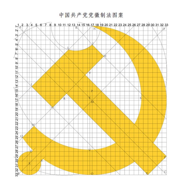 　　图表：《中国共产党党徽党旗条例》附件1：中国共产党党徽制法说明 新华社发
